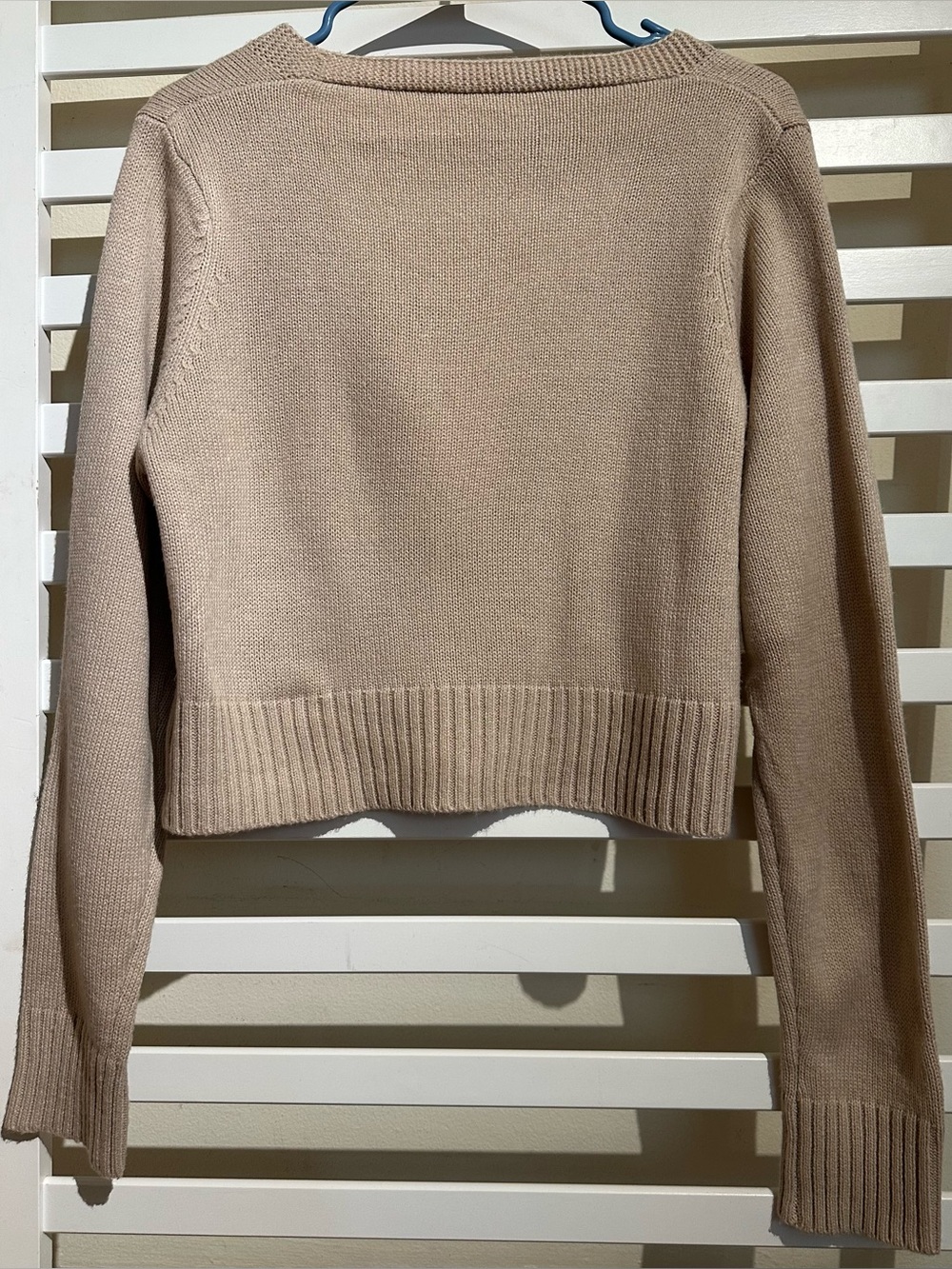 SHEIN Women's XL Beige Knit Cardigan V-Neck Button Front Long Sleeve - Picture 3 of 3